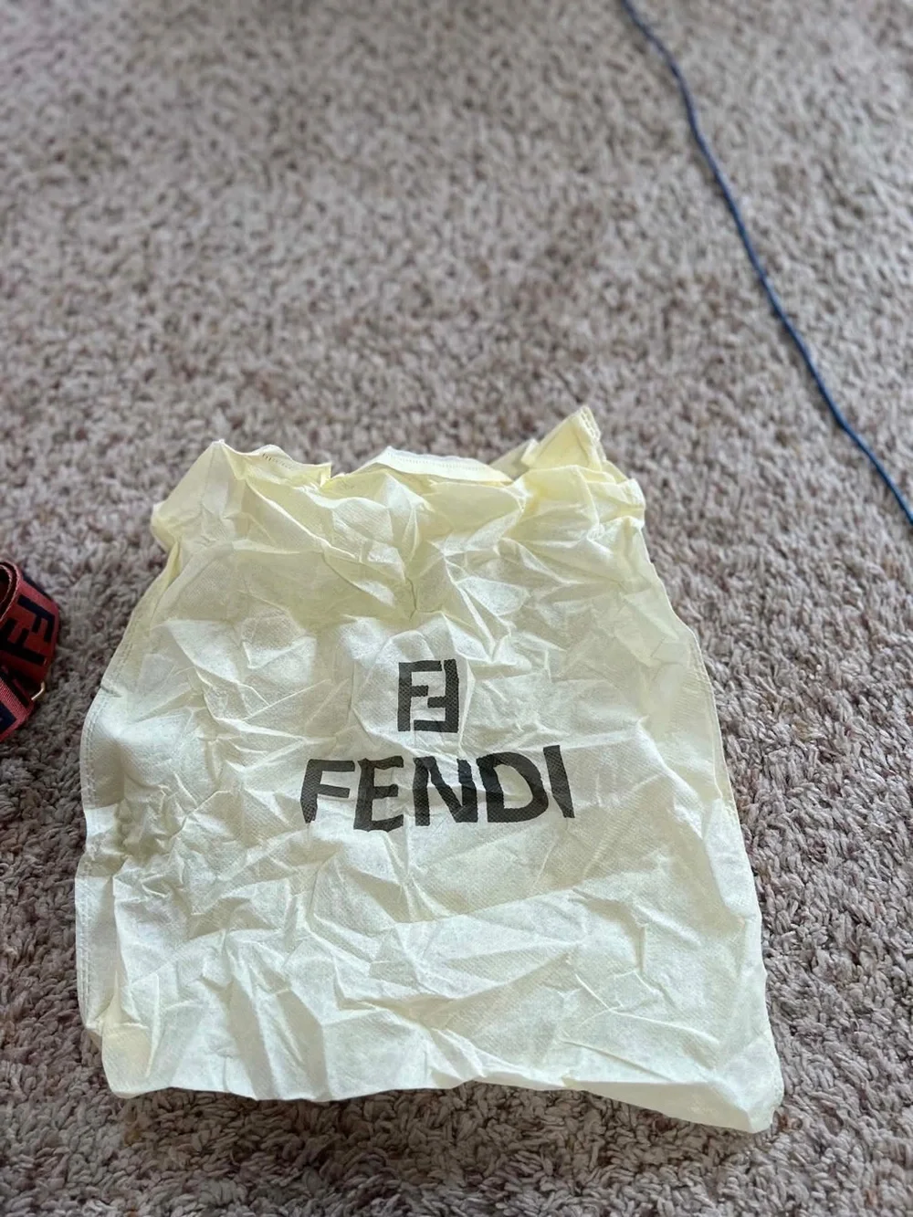 Fendi Yellow Roma Embossed Tote with Brown Logo Strap